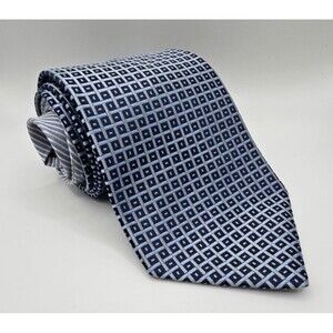 Tommy Hilfiger Mens Tie Navy with Squares Classic  100% silk  business festive